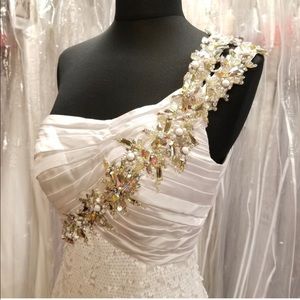 White Sequin Elegant Wedding Dress